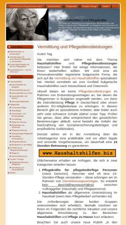 Vorschau der mobilen Webseite www.haushaltshilfen.biz, Haushaltshilfen aus Osteuropa, Balkaninvest.eu eood