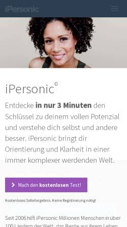 Vorschau der mobilen Webseite www.ipersonic.de, Ipersonic