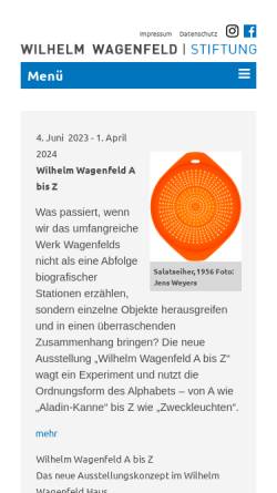 Vorschau der mobilen Webseite www.wwh-bremen.de, Bremer Designpreis
