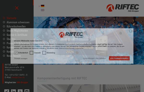 Vorschau von www.riftec.de, RIFTEC GmbH