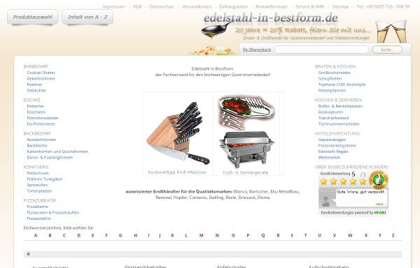 Vorschau von www.edelstahl-in-bestform.de, Gastronomie-Fachhandel Luboch