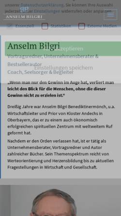 Vorschau der mobilen Webseite anselm-bilgri.de, Anselm Bilgri