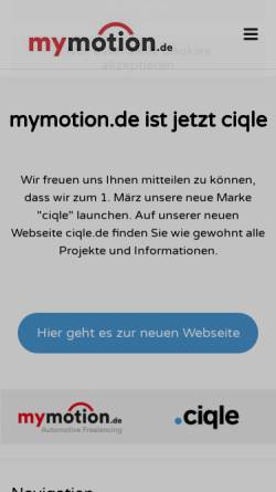 Vorschau der mobilen Webseite www.mymotion.de, Mymotion.de GmbH & CO. KG