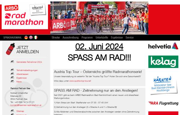 Vorschau von www.kaernten-radmarathon.at, Kärnten Radmarathon Bad Kleinkirchheim