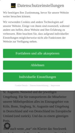 Vorschau der mobilen Webseite www.kts-kuriere.de, KTS Umzugsunternehmen