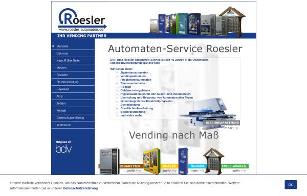 Vorschau von www.roesler-automaten.de, Automaten-Service Siegfried Roesler GmbH