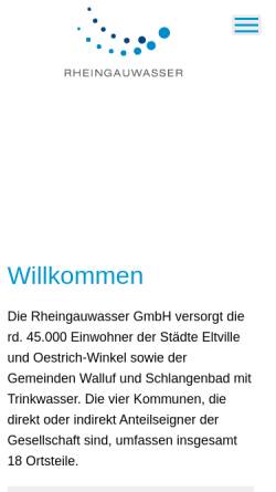 Vorschau der mobilen Webseite www.rheingauwasser.de, Rheingauwasser GmbH