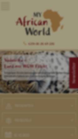 Vorschau der mobilen Webseite africanworld.de, AfricanWorld Touristic GmbH