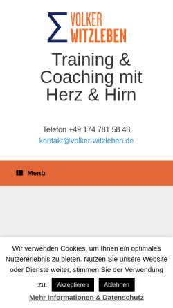 Vorschau der mobilen Webseite www.volker-witzleben.de, Volker Witzleben - Unternehmensberatung und Management Coaching