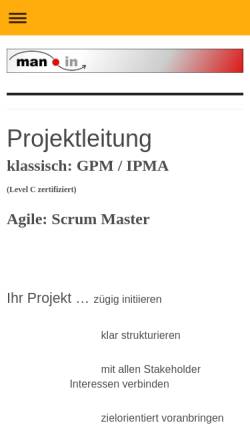 Vorschau der mobilen Webseite www.man-in.de, Man-in, Management Insourcing - Michael Fischer