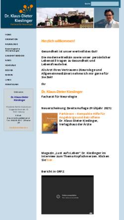 Vorschau der mobilen Webseite www.kieslinger-neurologie.at, Kieslinger, Dr. Klaus-Dieter