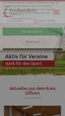 Vorschau der mobilen Webseite www.kreissportbund-gifhorn.de, Kreissportbund Gifhorn e.V.