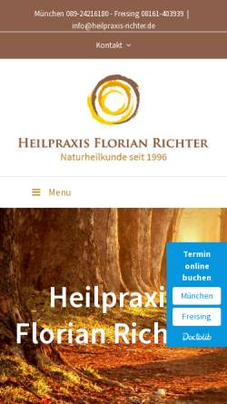Vorschau der mobilen Webseite www.heilpraxis-richter.de, Heilpraxis Florian Richter