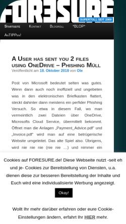 Vorschau der mobilen Webseite www.foresure.de, foresure.de