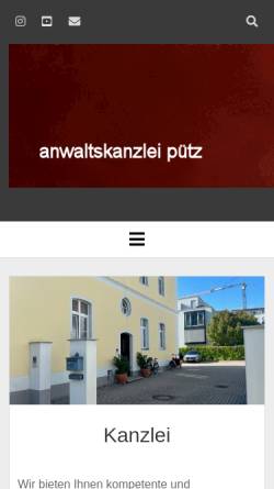 Vorschau der mobilen Webseite www.kanzlei-puetz.de, Rechtsanwalt Regensburg - Anwaltskanzlei Pütz