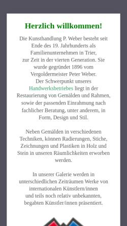 Vorschau der mobilen Webseite www.kunsthandlung-weber.de, Kunsthandlung / Galerie P. Weber