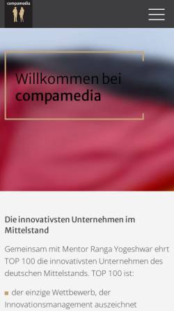 Vorschau der mobilen Webseite www.compamedia.de, Top Unternehmen im deutschen Mittelstand - Compamedia GmbH