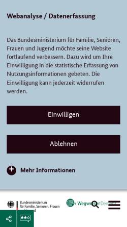 Vorschau der mobilen Webseite www.wegweiser-demenz.de, Wegweiser Demenz