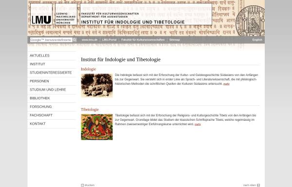 Vorschau von www.indologie.uni-muenchen.de, Institut für Indologie und Tibetologie