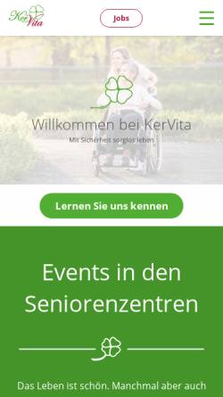 Vorschau der mobilen Webseite www.kervita.de, KerVita Betriebs GmbH
