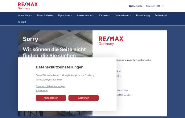 Vorschau von franchise.remax.de, Re/Max Die Immobilienmakler