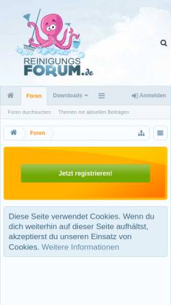 Vorschau der mobilen Webseite reinigungsforum.de, Reinigungsforum.de by J.Kurapkat