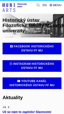 Vorschau der mobilen Webseite www.phil.muni.cz, Universität Brünn - Historische Fakultät (Brno, Tschechien)