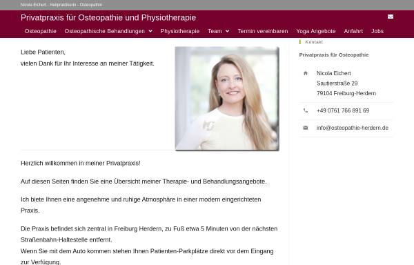 Vorschau von www.osteopathie-herdern.de, Nicola Eichert - Physiotherapie und Yoga