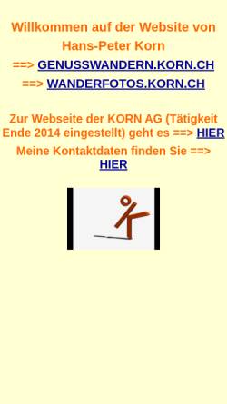 Vorschau der mobilen Webseite www.korn.ch, Korn AG - Hans Peter Korn
