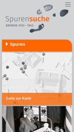 Vorschau der mobilen Webseite spurensuche-bremen.de, Spurensuche-Bremen