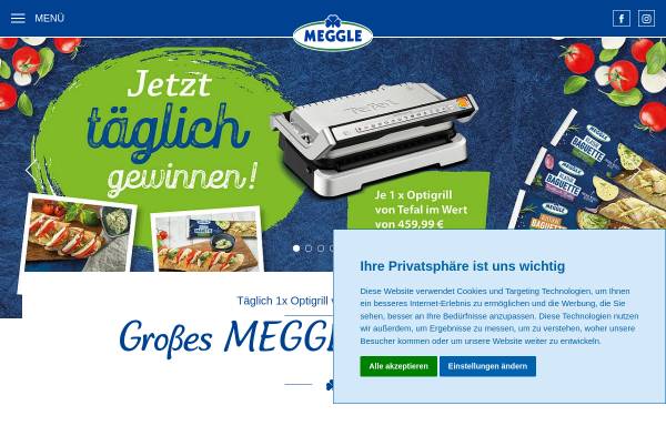 Vorschau von www.meggle.de, Meggle AG, Unternehmensgruppe
