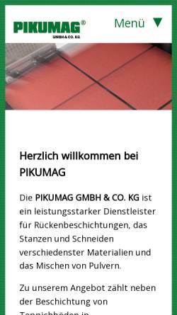 Vorschau der mobilen Webseite www.pikumag.de, Pikumag Magnetbodenbeläge GmbH