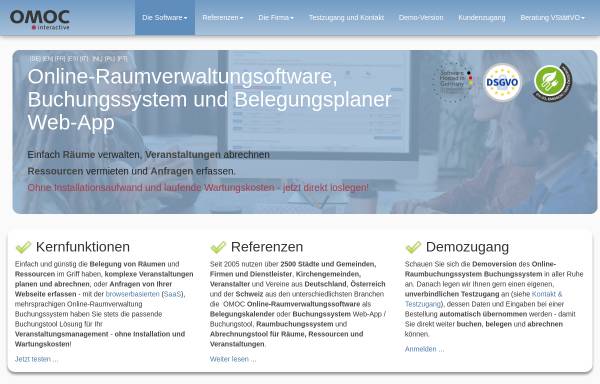 Vorschau von www.online-raumverwaltung.de, OMOC Online Raumverwaltung
