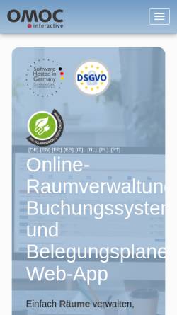 Vorschau der mobilen Webseite www.online-raumverwaltung.de, OMOC Online Raumverwaltung
