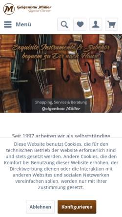 Vorschau der mobilen Webseite geigenbau-mueller.de, Leonard und Viktor Müller, Geigenbau-Meisterwerkstatt