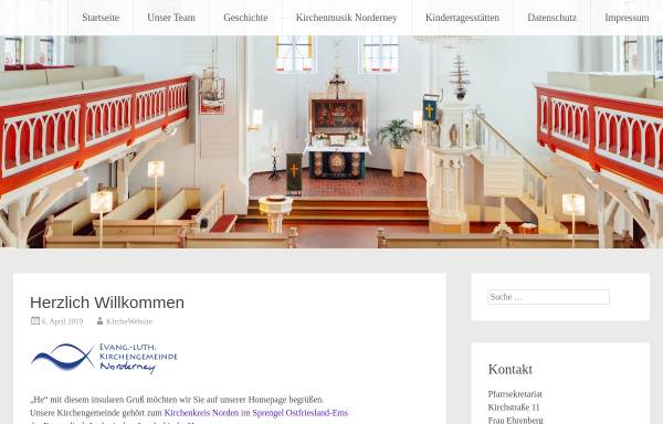 Vorschau von www.kirchengemeinde-norderney.de, Kirche für's Ohr