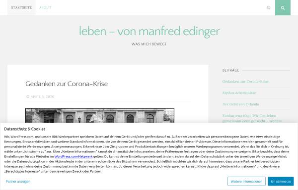 Vorschau von manfrededinger.wordpress.com, Edinger, Manfred