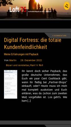 Vorschau der mobilen Webseite www.loft75.de, Loft 75