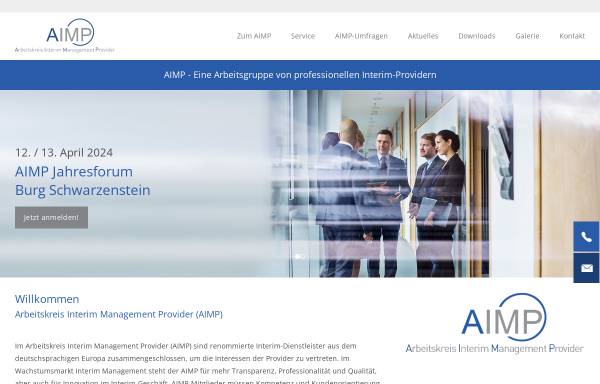 Vorschau von www.aimp.de, AIMP - Arbeitskreis Interim Management Provider