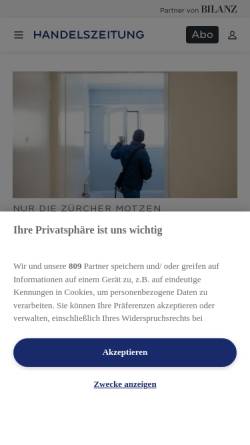 Vorschau der mobilen Webseite www.handelszeitung.ch, Handelszeitung online: Kommen, sehen - und sanieren