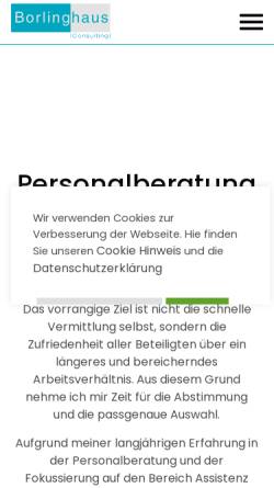 Vorschau der mobilen Webseite borlinghaus-consulting.de, Kirsten Borlinghaus