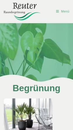 Vorschau der mobilen Webseite reuter-raumbegruenung.de, Reuter Raumbegrünung Berlin