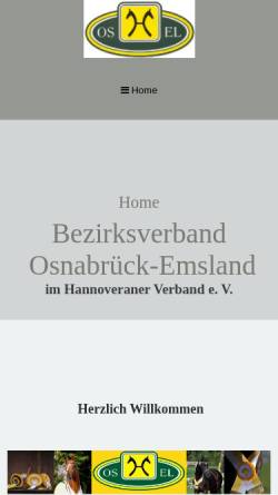Vorschau der mobilen Webseite www.hannoveraner-bzv-os-el.de, Bezirksverband hannoverscher Warmblutzüchter Osnabrück-Emsland e.V.