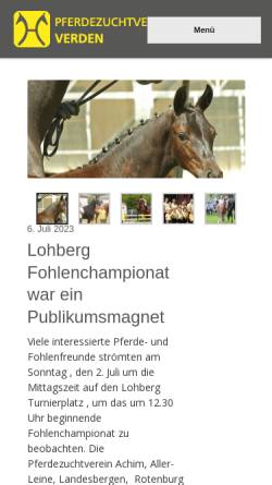 Vorschau der mobilen Webseite pzv-verden.de, Pferdezuchtverein Verden