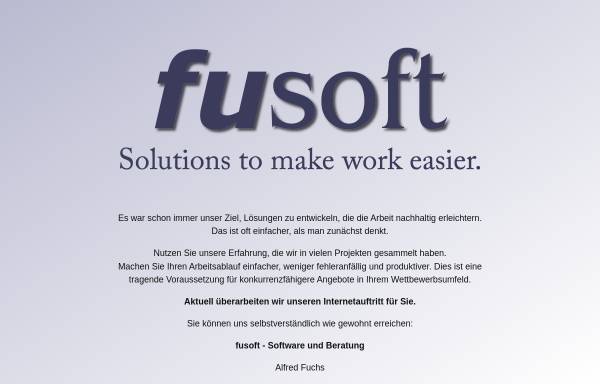 Vorschau von www.fusoft.de, fusoft - Alfred Fuchs