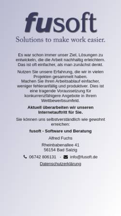 Vorschau der mobilen Webseite www.fusoft.de, fusoft - Alfred Fuchs