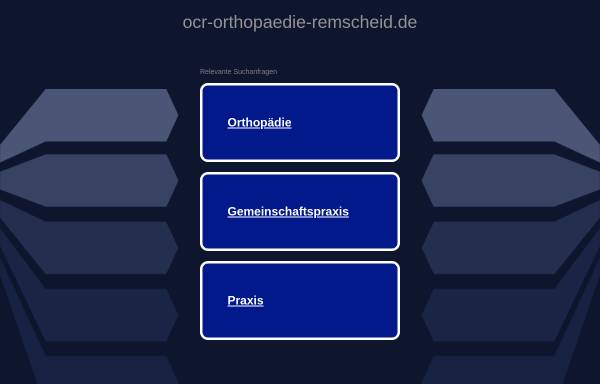 Vorschau von www.ocr-orthopaedie-remscheid.de, Praxisklinik Orthopädie und orthopädische Chirurgie Remscheid