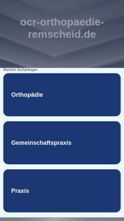 Vorschau der mobilen Webseite www.ocr-orthopaedie-remscheid.de, Praxisklinik Orthopädie und orthopädische Chirurgie Remscheid