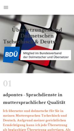 Vorschau der mobilen Webseite adpontes.de, Ad Pontes - Elisabeth Witzke