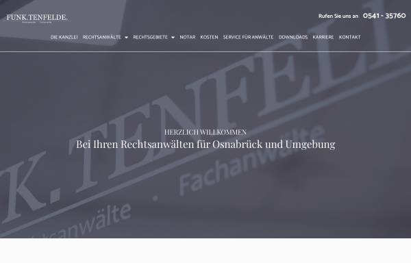 Vorschau von www.funk-tenfelde.de, Rechtsanwälte Dr. Funk, Prof. Dr. Tenfelde GbR